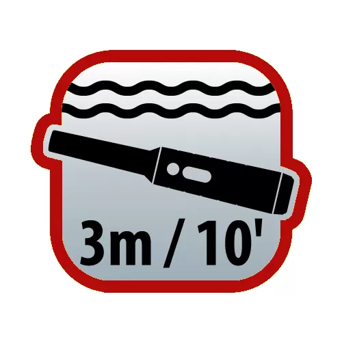 Waterproof to 3 m (10-ft)
